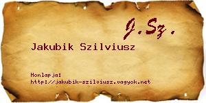 Jakubik Szilviusz névjegykártya
